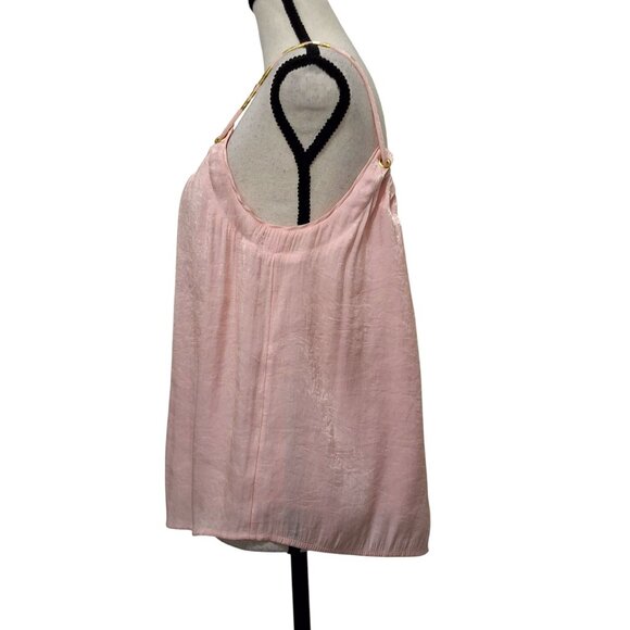 Anthropologie Floreat Pink Shimmer Cami Top w/ Gold Beaded Accents Soft Girl - Picture 5 of 10